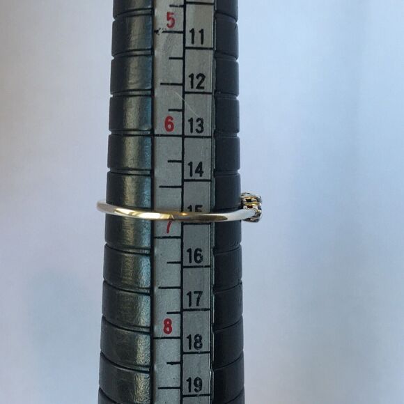 Sterling Silver Promise Ring Simulated Blue Topaz Cubic Zirconia Size 6.75 - Picture 8 of 16